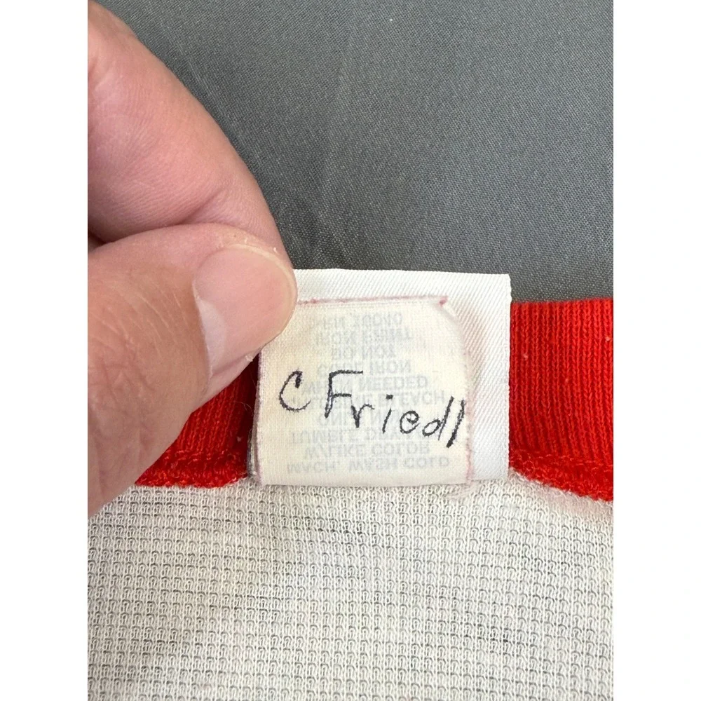 Vintage 90's Nike Colorblock T-Shirt Red White Made in USA Mens M Futura Logo